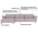 Sofá 370cm com Chaise Esquerda Franz Suede Rosê - Gran Belo