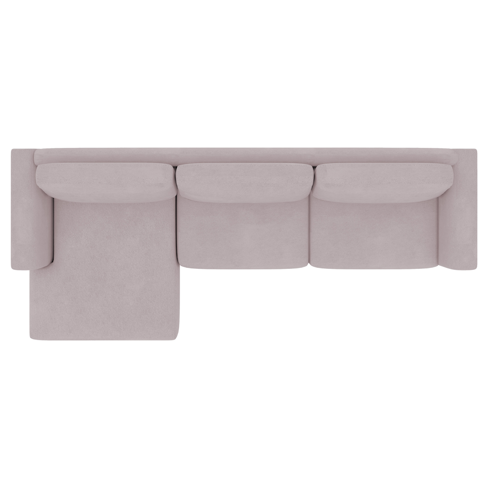 Sofá 370cm com Chaise Esquerda Franz Suede Rosê - Gran Belo