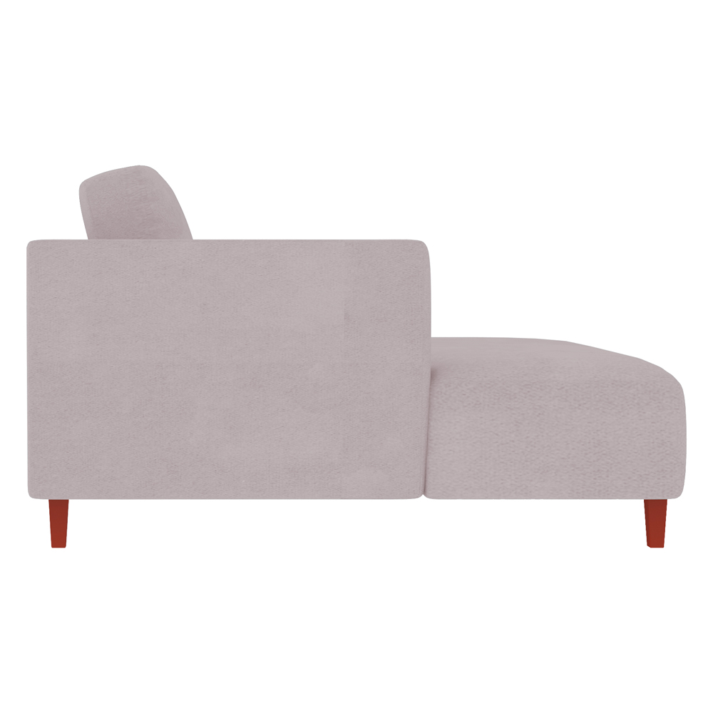 Sofá 370cm com Chaise Esquerda Franz Suede Rosê - Gran Belo