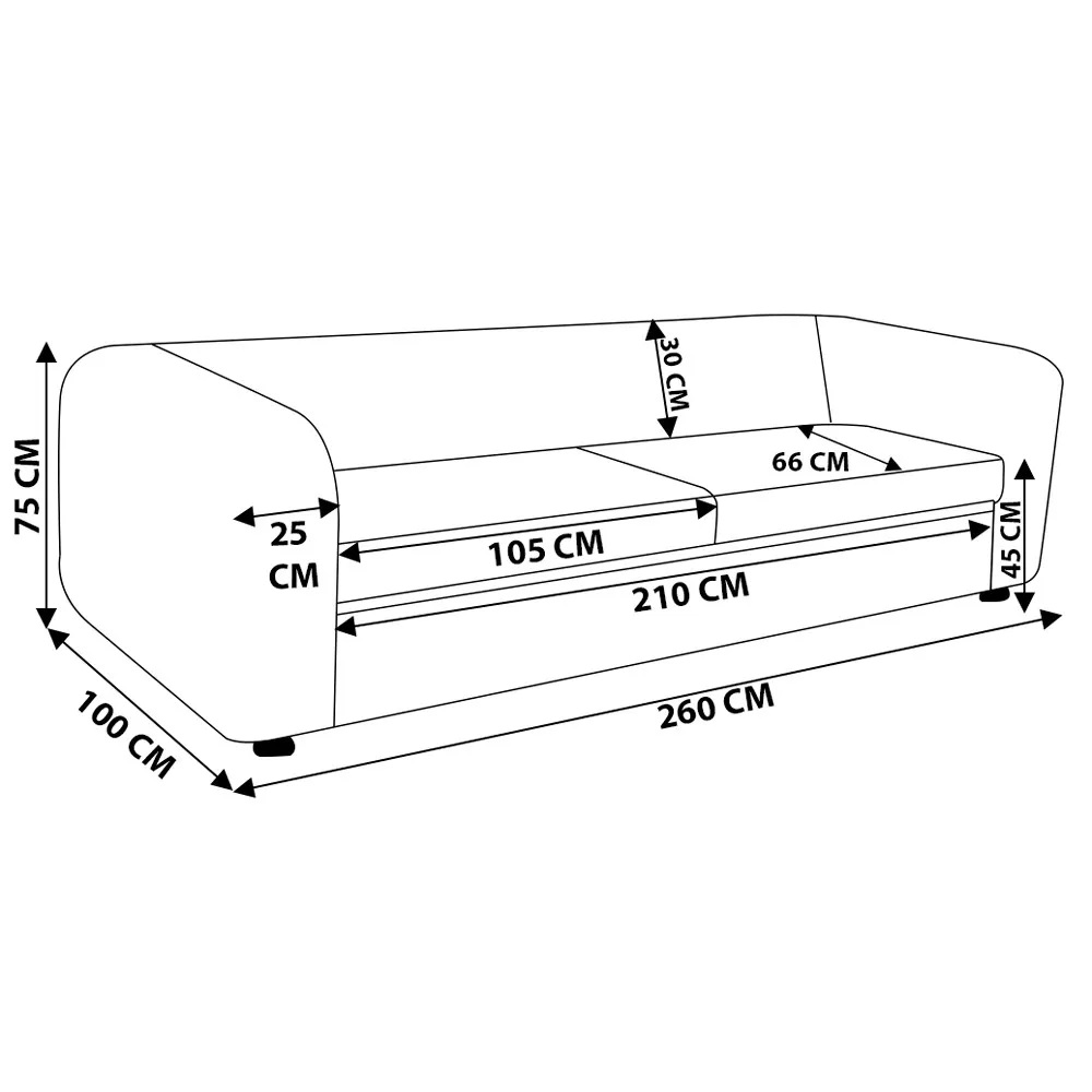 Sofá 4 Lugares Astúria 260cm Couro Branco G58 - Gran Belo