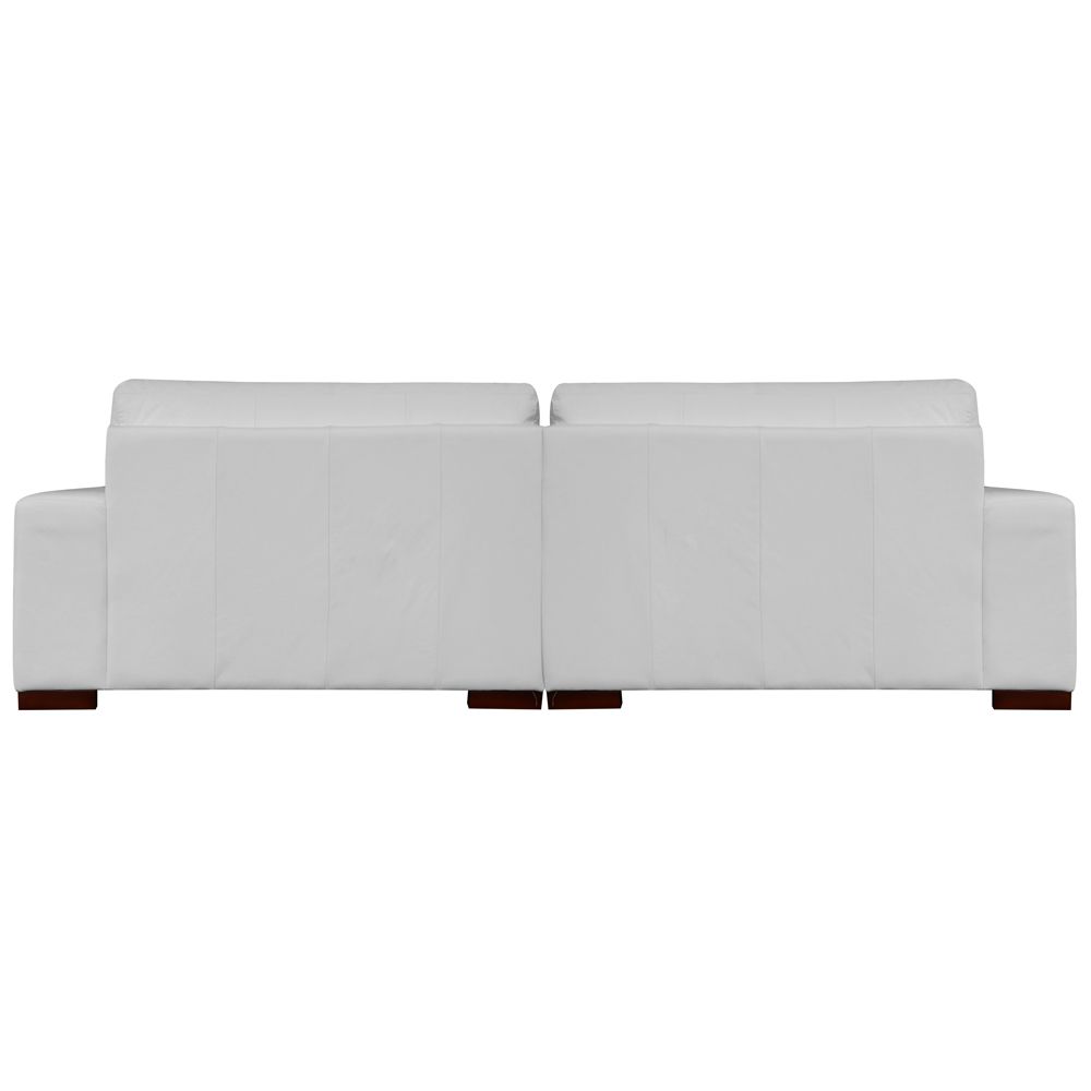 Sofá 4 Lugares Bipartido Sala de Estar Milano 280cm Couro Branco G58 - Gran Belo