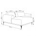 Sofá 4 Lugares Bipartido com Chaise Lado Direito Base de Madeira Euro 265 cm Veludo Azul G15 - Gran Belo