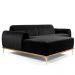Sofá 4 Lugares Bipartido com Chaise Lado Direito Base de Madeira Euro 265 cm Veludo Preto G15 - Gran Belo