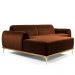 Sofá 4 Lugares Bipartido com Chaise Lado Direito Base de Madeira Euro 265 cm Veludo Telha G15 - Gran Belo