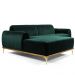 Sofá 4 Lugares Bipartido com Chaise Lado Direito Base de Madeira Euro 265 cm Veludo Verde G15 - Gran Belo