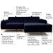 Sofá 4 Lugares Bipartido com Chaise Lado Esquerdo Base de Madeira Euro 255 cm Veludo Azul G15 - Gran Belo