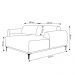 Sofá 4 Lugares Bipartido com Chaise Lado Esquerdo Base de Madeira Euro 255 cm Veludo Azul G15 - Gran Belo