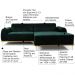 Sofá 4 Lugares Bipartido com Chaise Lado Esquerdo Base de Madeira Euro 255 cm Veludo Verde G15 - Gran Belo