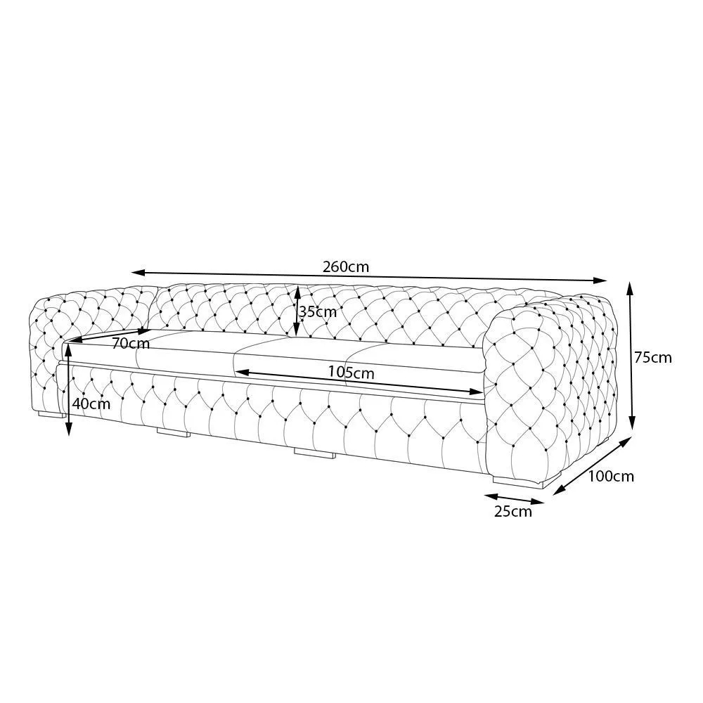 Sofá 4 Lugares Gênova 260cm Couro Conhaque G58 - Gran Belo