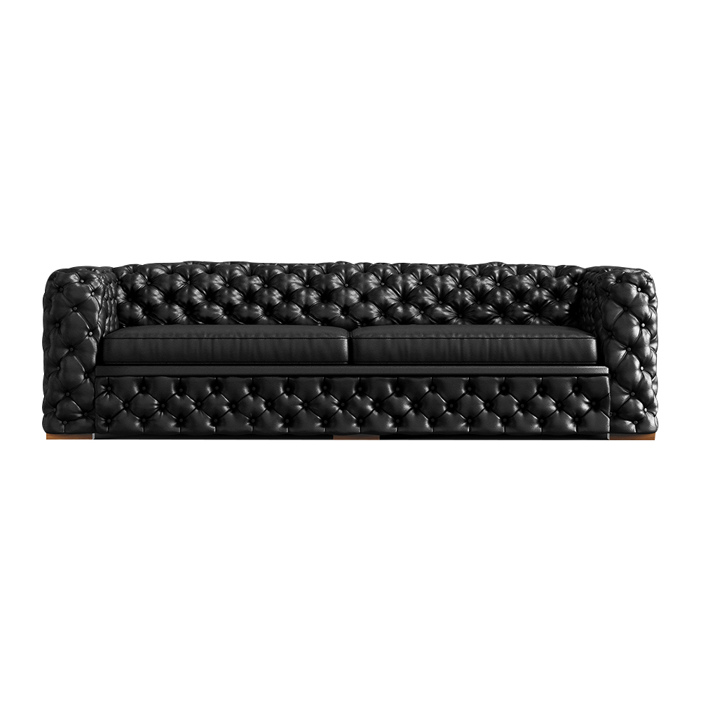 Sofá 4 Lugares Gênova 260cm Couro Preto G58 - Gran Belo