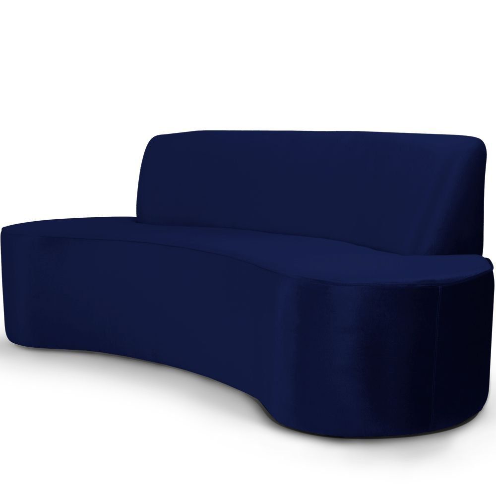 Sofá 4 Lugares Sala de Estar 260 cm Bélgica Veludo Azul Marinho G15 - Gran Belo