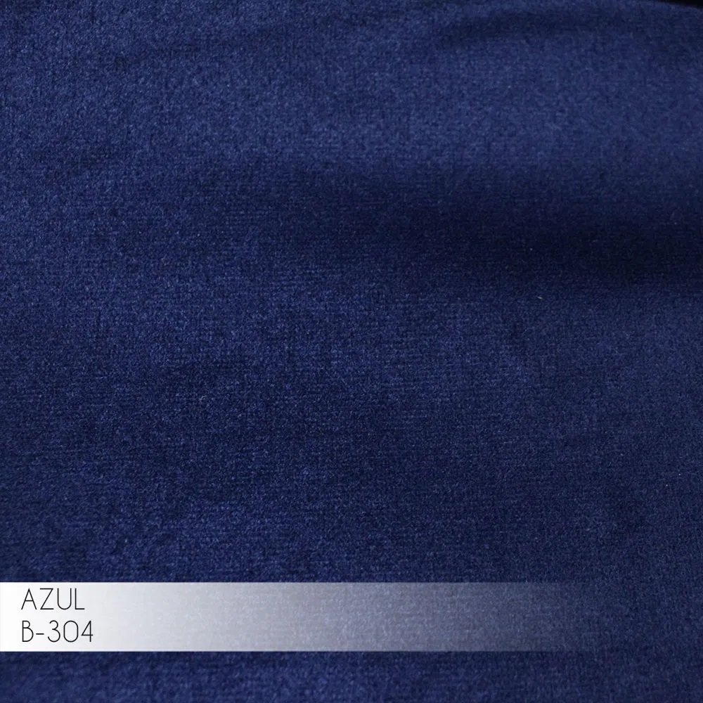 Sofá 4 Lugares Sala de Estar Eros 260 cm Veludo Azul Bic Base Fixa G15 - Gran Belo