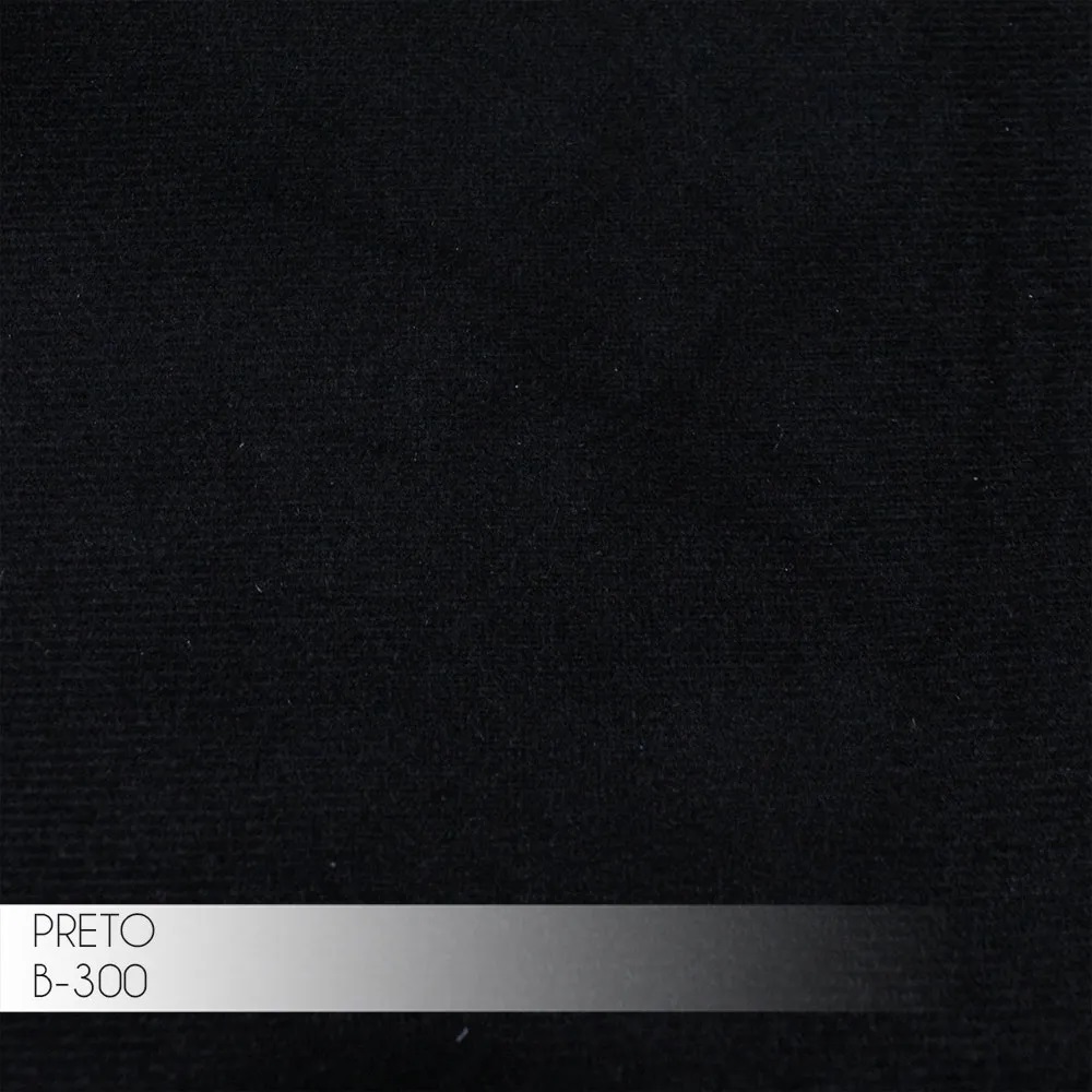 Sofá 4 Lugares Sala de Estar Eros 260 cm Veludo Preto Base Fixa G15 - Gran Belo