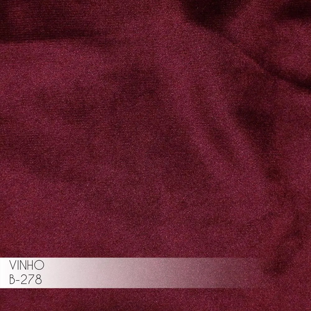 Sofá 4 Lugares Sala de Estar Eros 260 cm Veludo Vinho Base Fixa G15 - Gran Belo