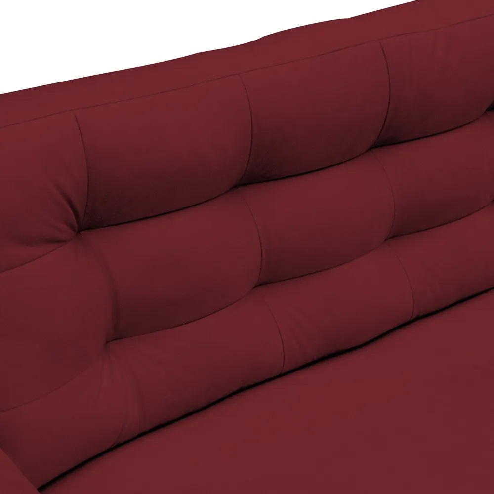 Sofá 4 Lugares Sala de Estar Eros 260 cm Veludo Vinho Base Fixa G15 - Gran Belo