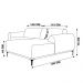 Sofá 4 Lugares com Chaise Base de Madeira Euro 255 cm Veludo Telha - Gran Belo