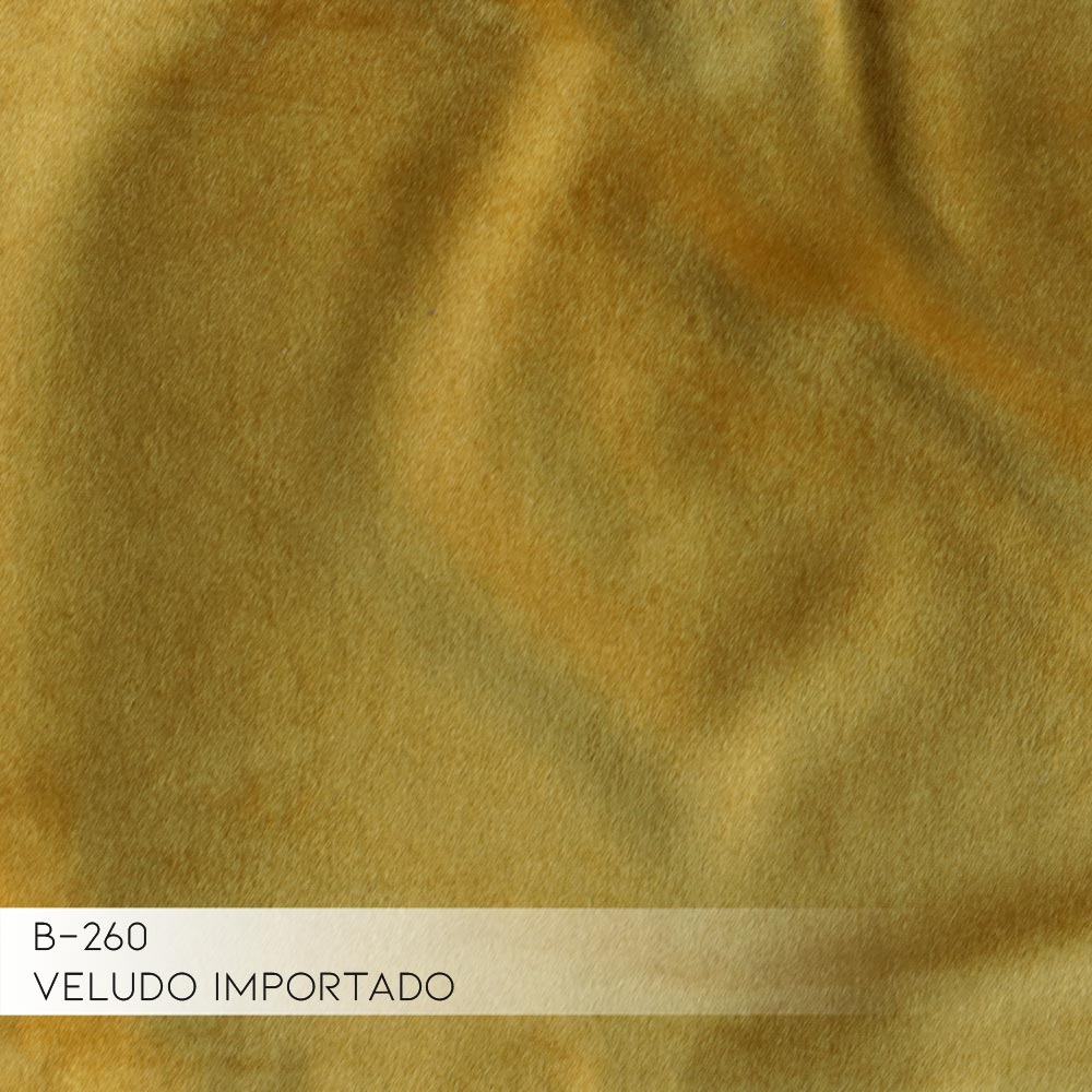 Sofá 4 Lugares com Chaise Base de Madeira Euro 265 cm Veludo Mostarda - Gran Belo