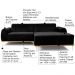 Sofá 4 Lugares com Chaise Base de Madeira Euro 265 cm Veludo Preto - Gran Belo