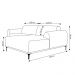 Sofá 4 Lugares com Chaise Base de Madeira Euro 265 cm Veludo Telha - Gran Belo