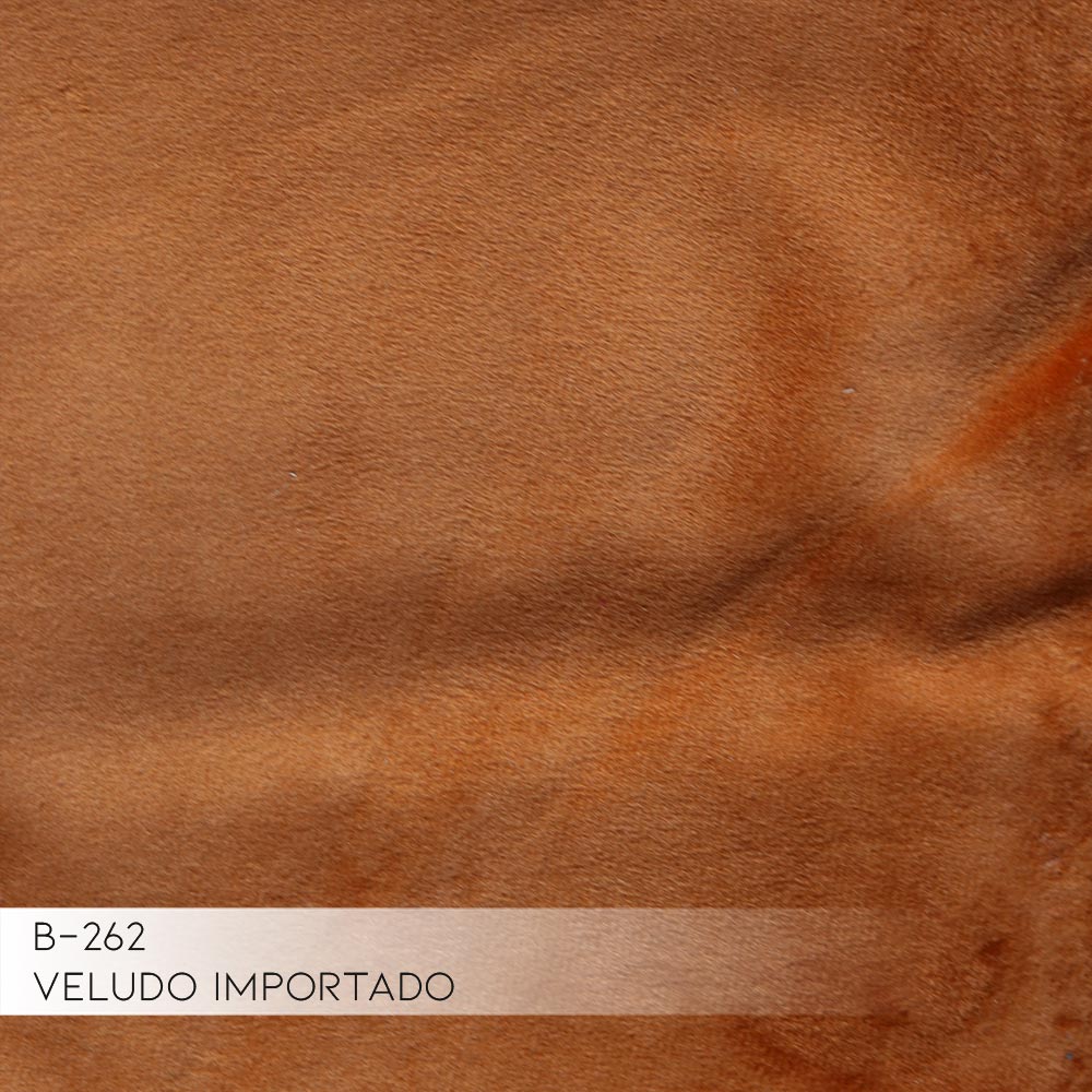Sofá 4 Lugares com Chaise Base de Madeira Euro 265 cm Veludo Telha - Gran Belo