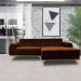 Sofá 4 Lugares com Chaise Base de Madeira Euro 265 cm Veludo Telha - Gran Belo