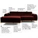 Sofá 4 Lugares com Chaise Base de Madeira Euro 265 cm Veludo Vinho G15 - Gran Belo