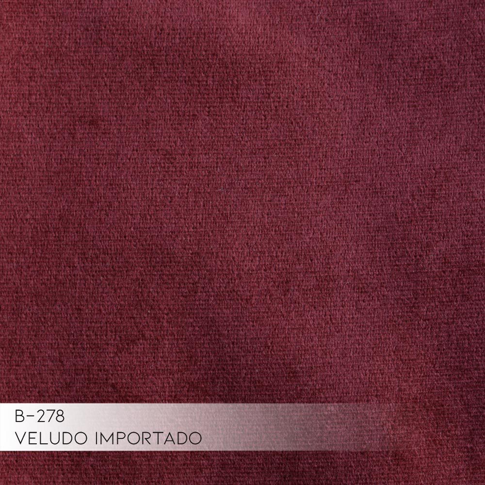 Sofá 4 Lugares com Chaise Base de Madeira Euro 265 cm Veludo Vinho G15 - Gran Belo