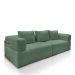 Sofá Bipartido 3 Lugares com Almofadas Soltas 240cm Nuuk Linho Verde G63 - Gran Belo