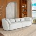 Sofá Bipartido Sala de Estar Diamond 212cm com Almofadas Soltas Bouclê Branco G52 - Gran Belo