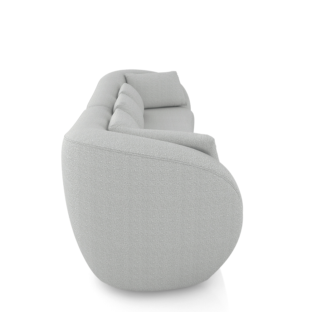 Sofá Bipartido Sala de Estar Diamond 212cm com Almofadas Soltas Bouclê Cinza G52 - Gran Belo