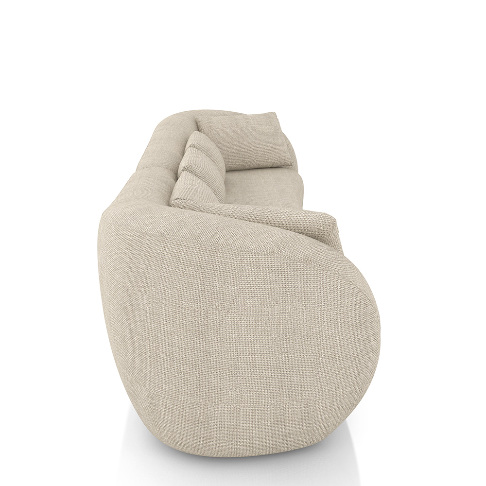 Sofá Bipartido Sala de Estar Diamond 212cm com Almofadas Soltas Linho Off White G52 - Gran Belo