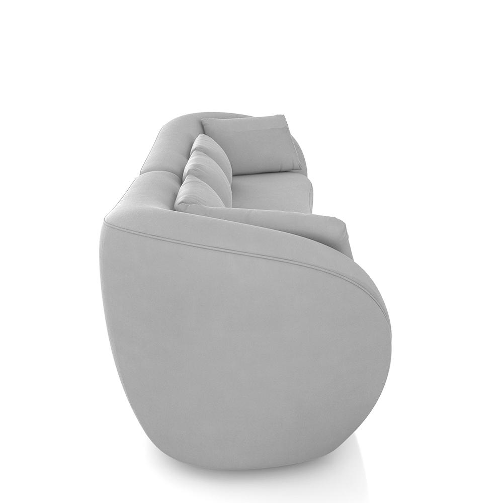 Sofá Bipartido Sala de Estar Diamond 212cm com Almofadas Soltas Veludo Cinza G52 - Gran Belo