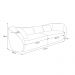 Sofá Bipartido Sala de Estar Diamond 212cm com Almofadas Soltas Veludo Marrom G52 - Gran Belo