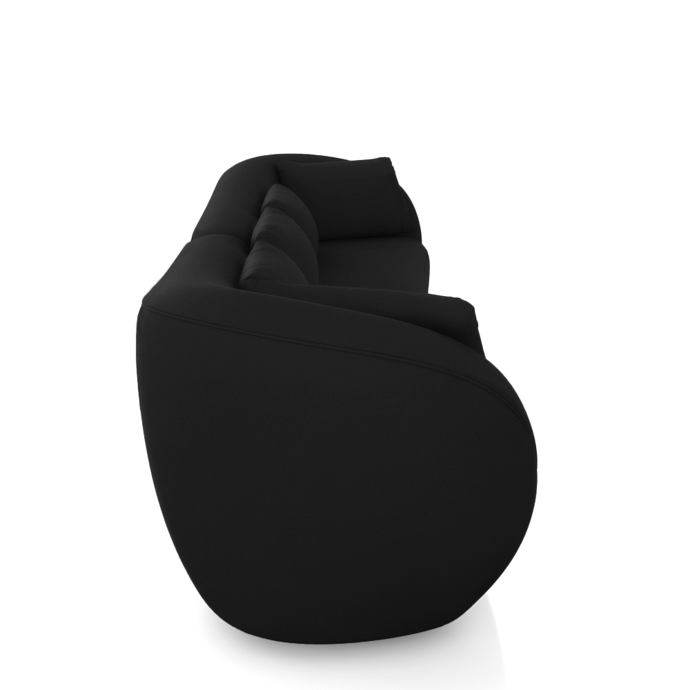 Sofá Bipartido Sala de Estar Diamond 212cm com Almofadas Soltas Veludo Preto G52 - Gran Belo