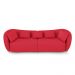 Sofá Bipartido Sala de Estar Diamond 212cm com Almofadas Soltas Veludo Vermelho G52 - Gran Belo