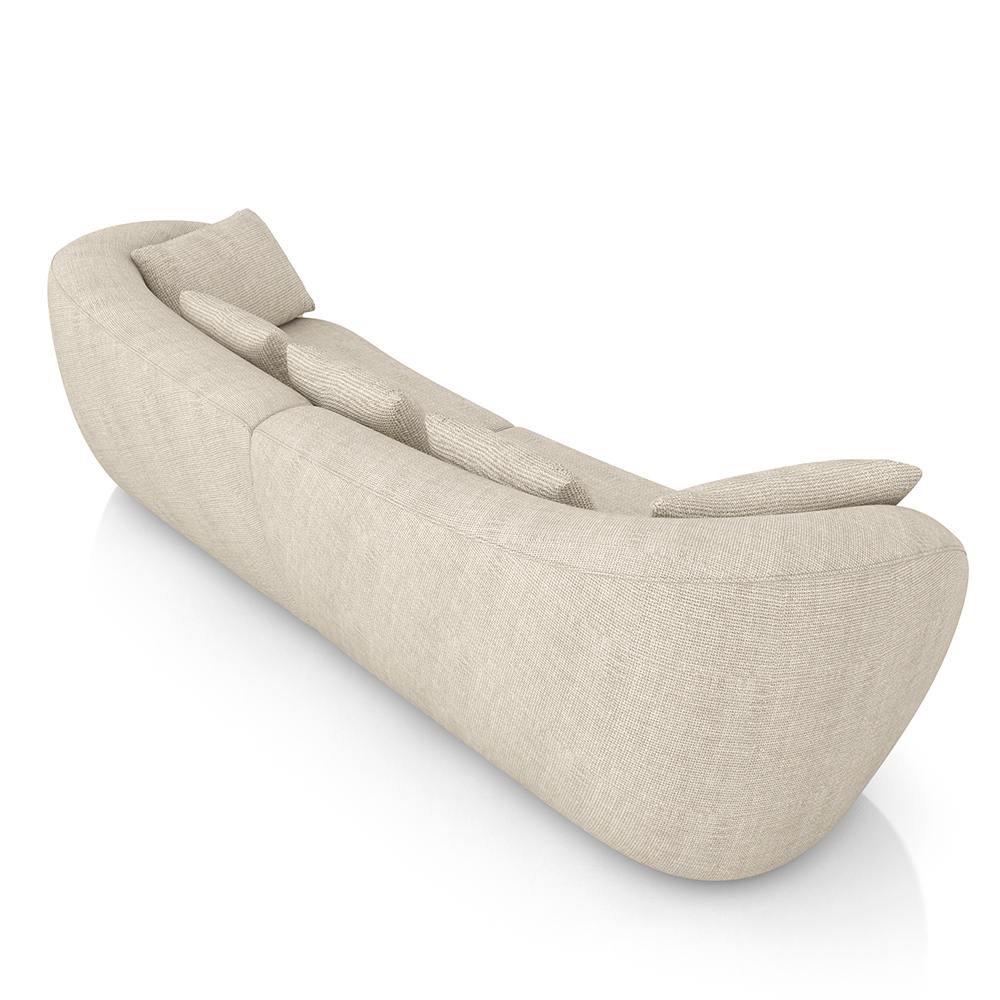 Sofá Bipartido Sala de Estar Diamond 232cm com Almofadas Soltas Linho Off White G52 - Gran Belo