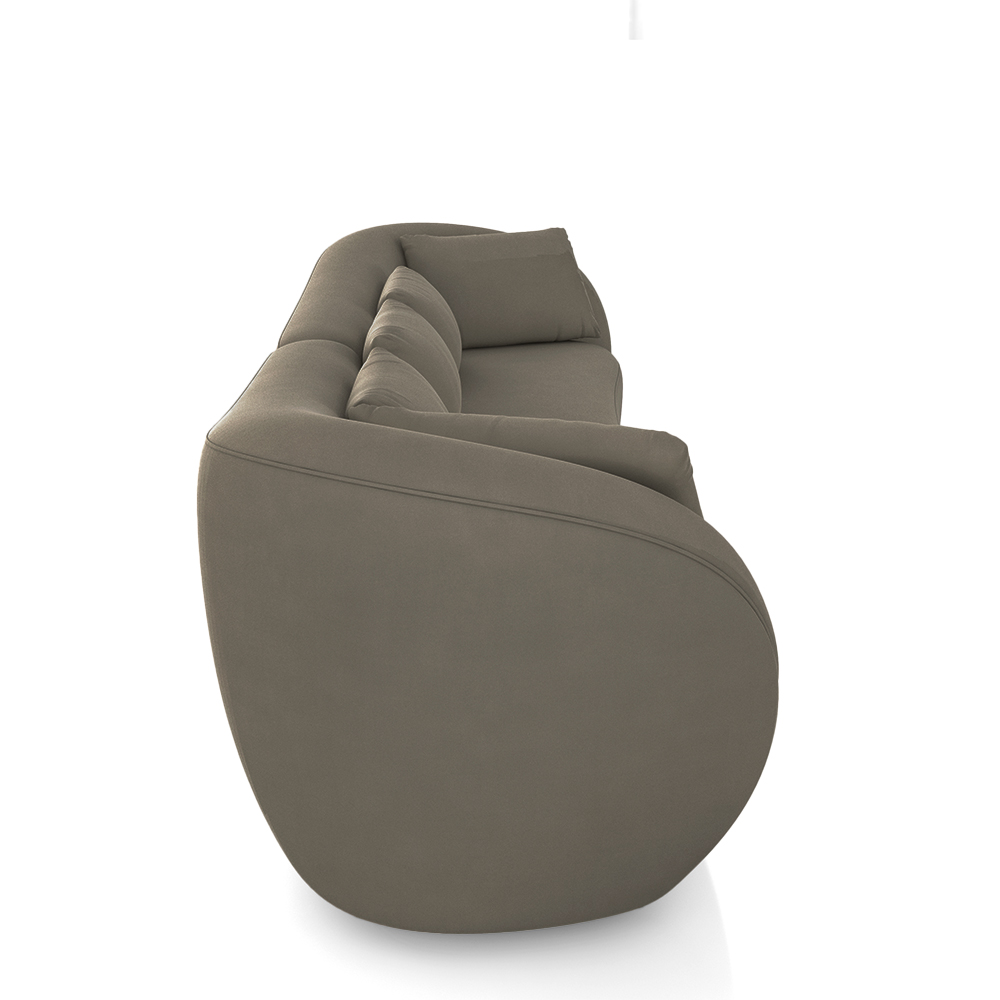 Sofá Bipartido Sala de Estar Diamond 232cm com Almofadas Soltas Veludo Marrom G52 - Gran Belo