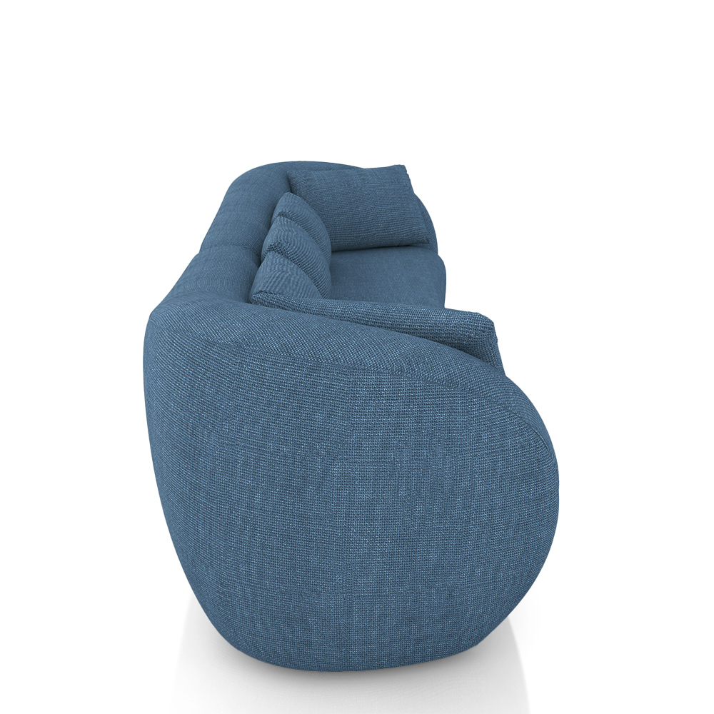 Sofá Bipartido Sala de Estar Diamond 252cm com Almofadas Soltas Linho Azul G52 - Gran Belo