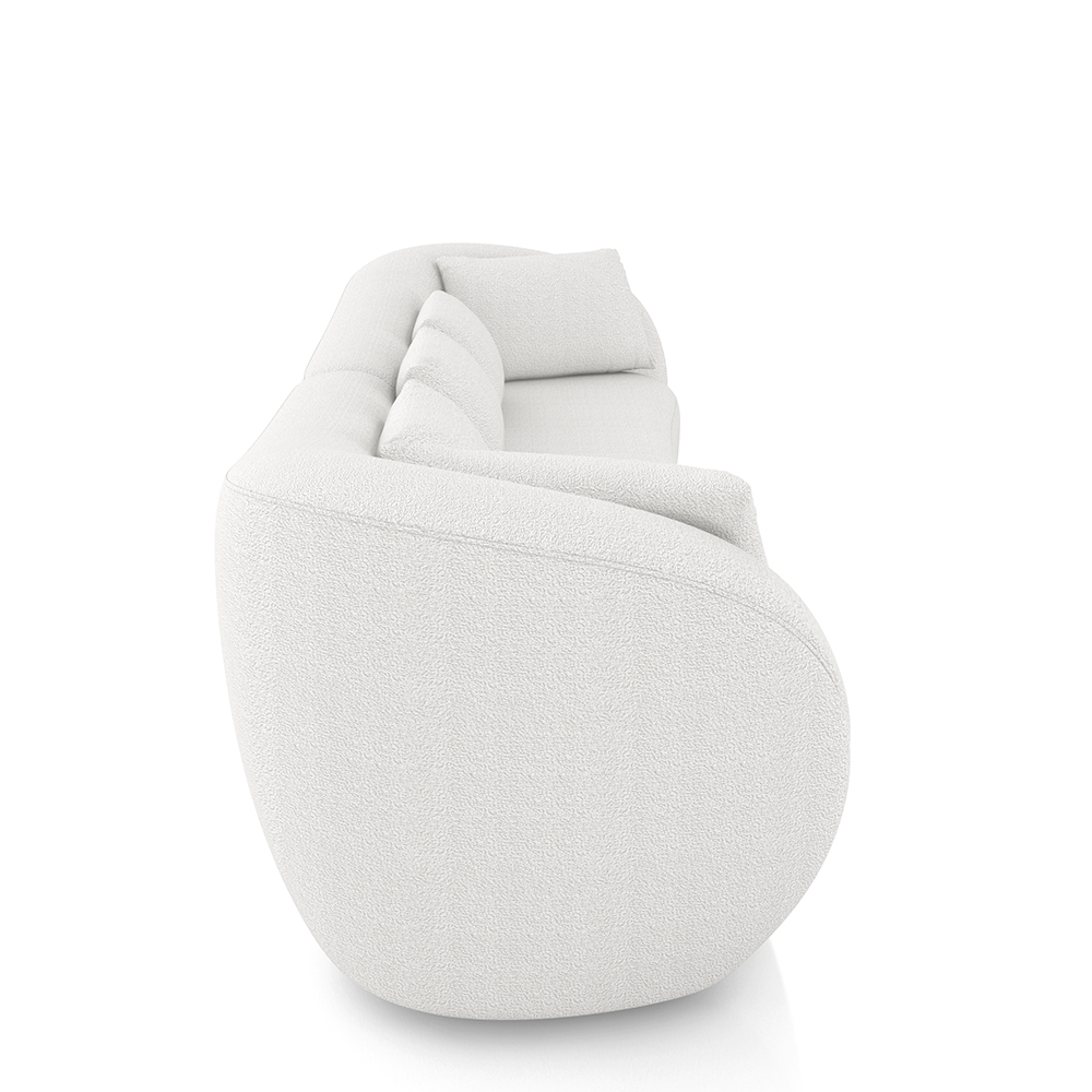 Sofá Bipartido Sala de Estar Diamond 272cm com Almofadas Soltas Bouclê Branco G52 - Gran Belo