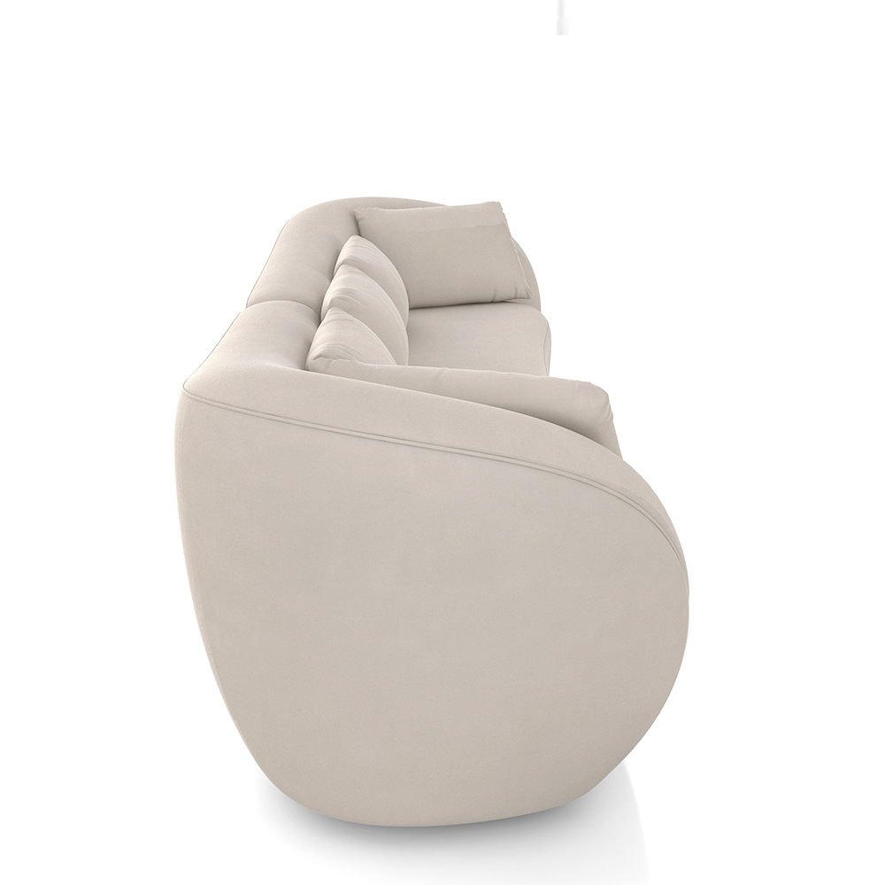 Sofá Bipartido Sala de Estar Diamond 272cm com Almofadas Soltas Veludo Bege G52 - Gran Belo