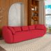 Sofá Bipartido Sala de Estar Diamond 272cm com Almofadas Soltas Veludo Vermelho G52 - Gran Belo