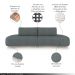 Sofá Bipartido Sala de Estar Jamaica 300cm Curvo Pés Alumínio Linho Grafite G52 - Gran Belo