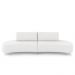 Sofá Bipartido Sala de Estar Jamaica 320cm Curvo Pés Alumínio Bouclê Branco G52 - Gran Belo