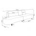 Sofá Bipartido Sala de Estar Jamaica 320cm Curvo Pés Alumínio Linho Off White G52 - Gran Belo