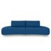 Sofá Bipartido Sala de Estar Jamaica 340cm Curvo Pés Alumínio Veludo Azul G52 - Gran Belo