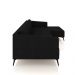 Sofá Bipartido Sala de Estar Kiara 312cm Chaise Direito Pés de Ferro Couro Preto G52 - Gran Belo