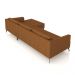 Sofá Bipartido Sala de Estar Kiara 332cm Chaise Direito Pés de Ferro Couro Caramelo G52 - Gran Belo