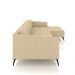 Sofá Bipartido Sala de Estar Kiara 352cm Chaise Direito Pés de Ferro Couro Bege G52 - Gran Belo