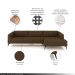 Sofá Bipartido Sala de Estar Kiara 352cm Chaise Direito Pés de Ferro Couro Capuccino G52 - Gran Belo