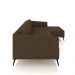Sofá Bipartido Sala de Estar Kiara 352cm Chaise Direito Pés de Ferro Couro Capuccino G52 - Gran Belo